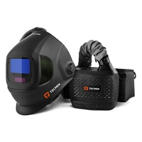 Сварочная маска с автоматическим светофильтром и подачей воздуха Tecmen ADF930S черная с PAPR