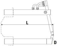 Нижнее изогнутое плечо TECNA 4857 L=250мм (тип D) для клещей TECNA 3321, 3322, 3324